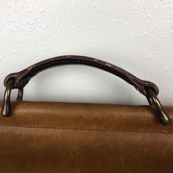 l.l.bean vintage briefcase tan leather messenger - Picture 3 of 10